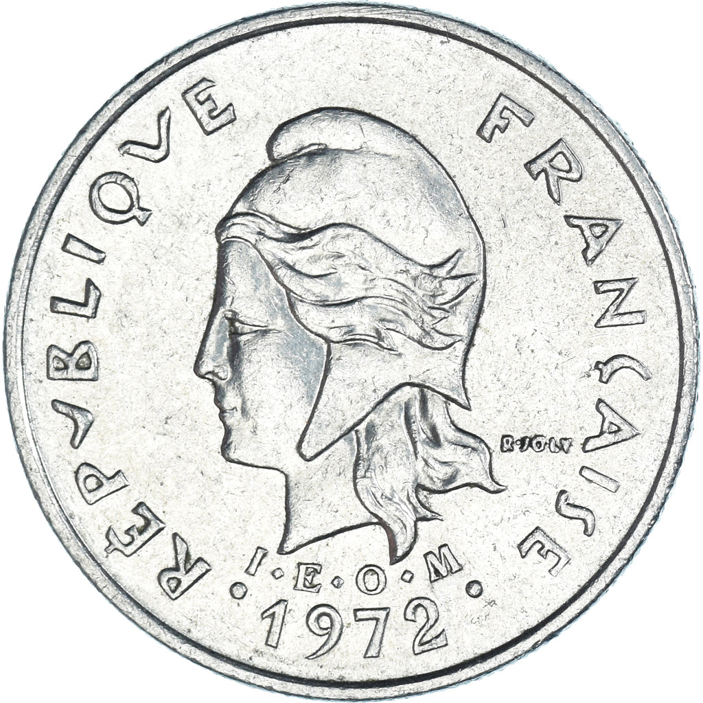 Moneta, Nuova Caledonia, 10 Francs, 1972