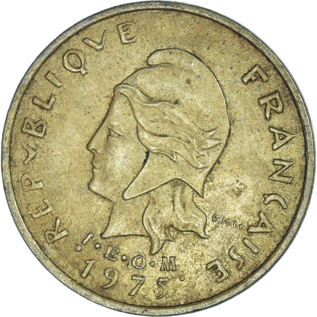 Moeda, Novas Hébridas, 2 Francs, 1975