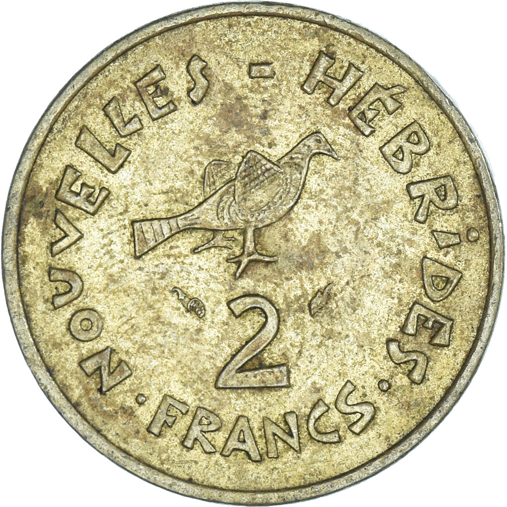 Moeda, Novas Hébridas, 2 Francs, 1975