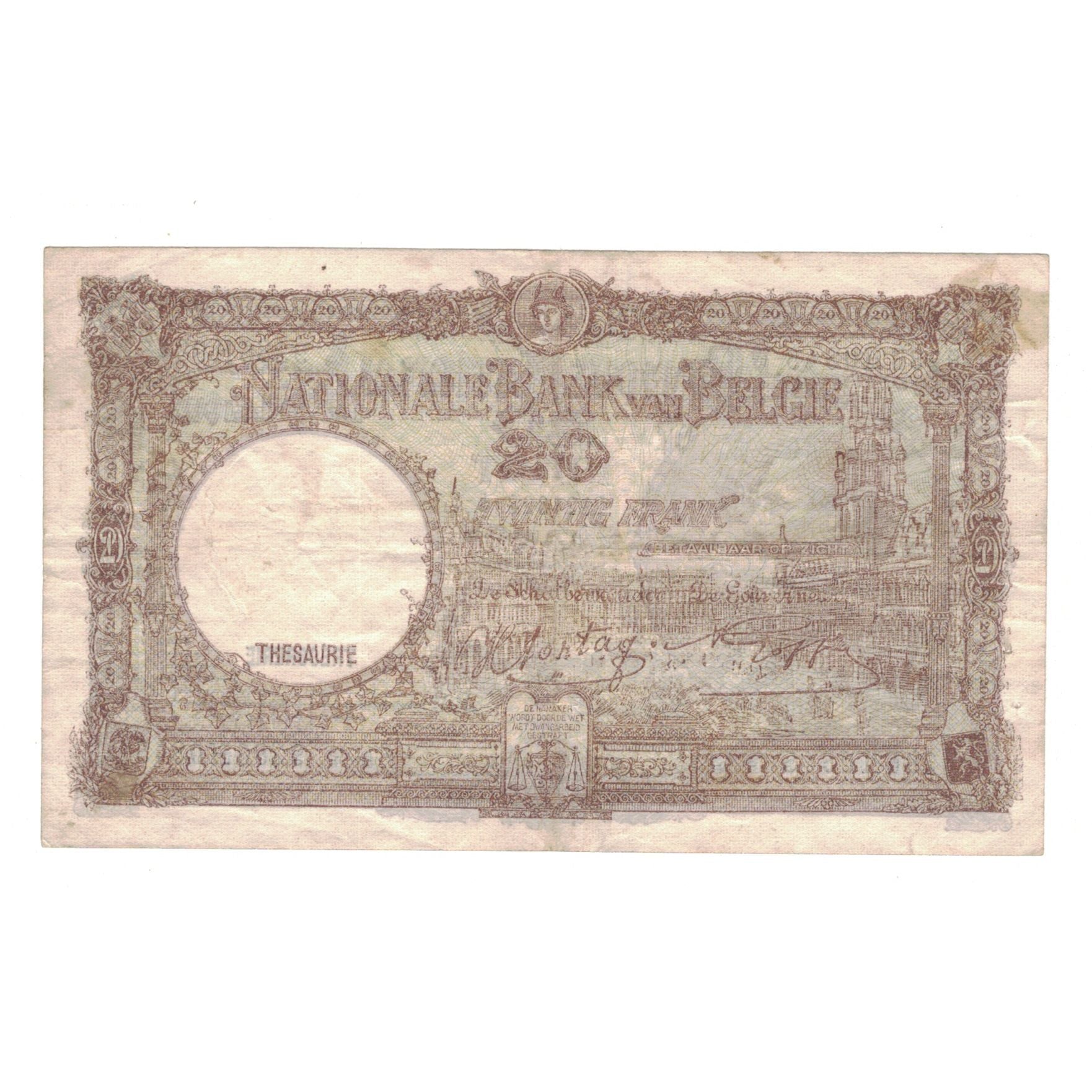 Banknote, Belgium, 20 Francs, 1941, 1941-10-10, KM:111, VF(30-35)