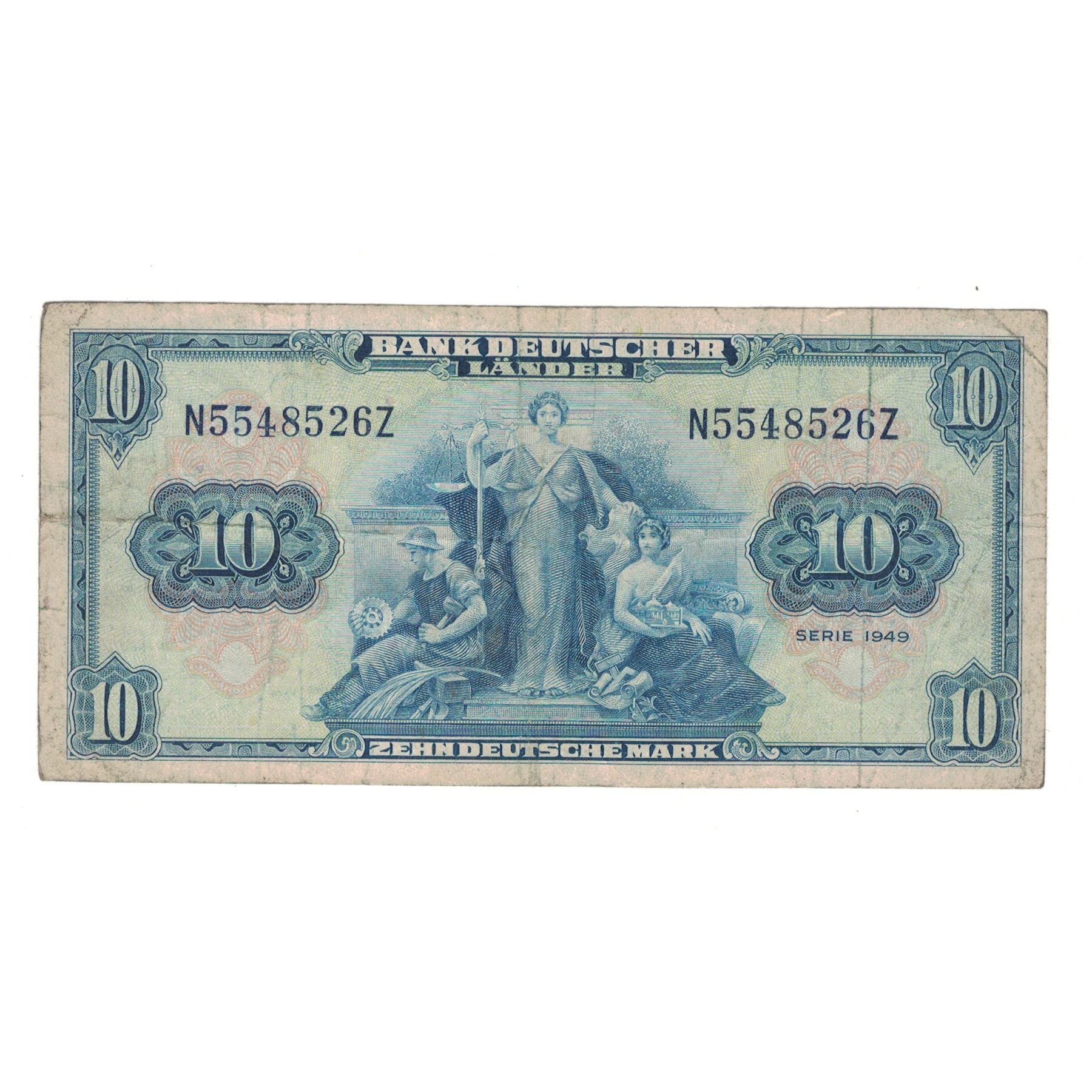 Banknote, GERMANY - FEDERAL REPUBLIC, 10 Deutsche Mark, 1949, 1949-08-22