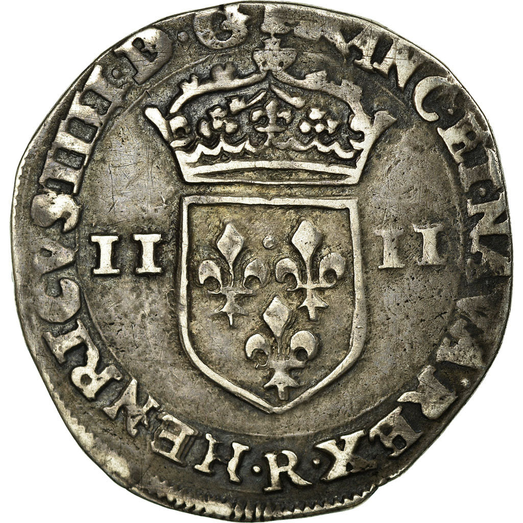 Monnaie, France, Henri IV, 1/4 Ecu, 1603, Villeneuve St. Andr, TTB, Argent