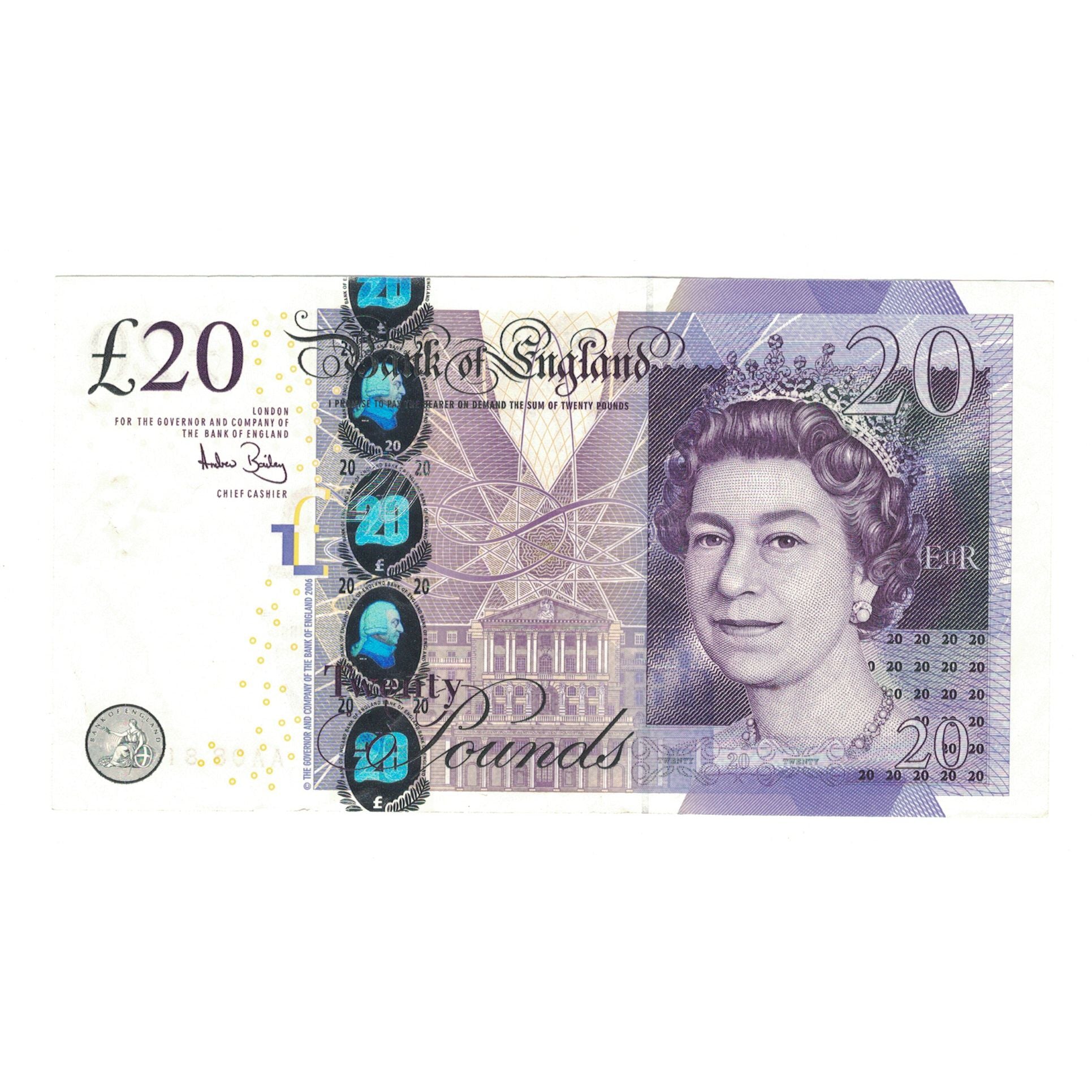Banknote, Great Britain, 20 Pounds, 2004, KM:390b, AU(50-53)