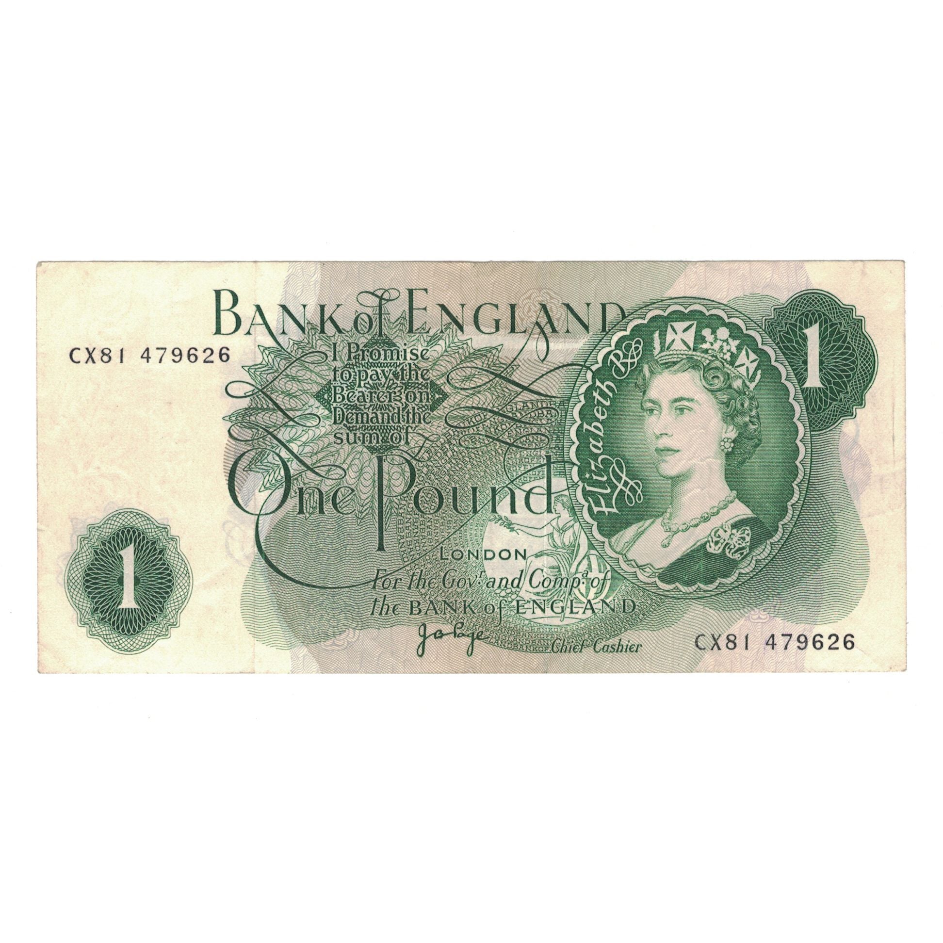Banknote, Great Britain, 1 Pound, KM:374g, EF(40-45)