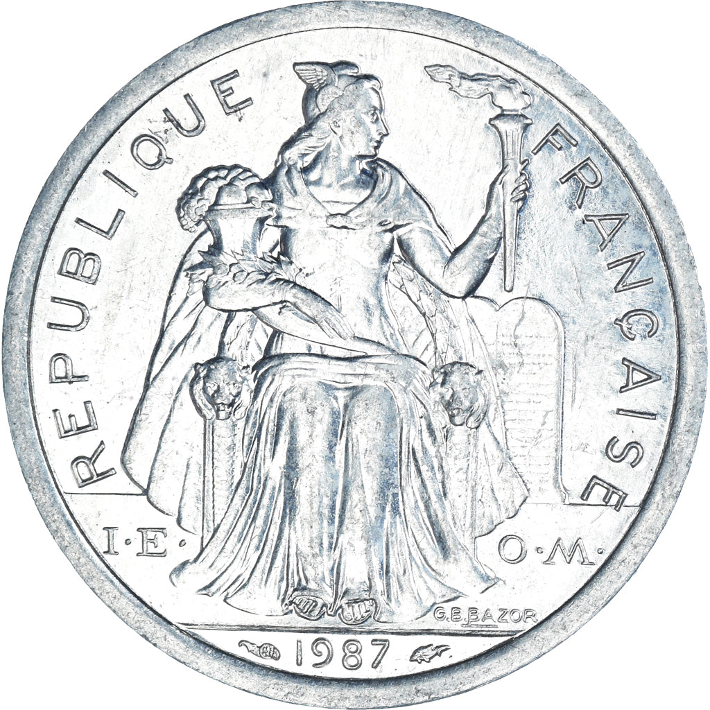 Coin, New Caledonia, 2 Francs, 1987