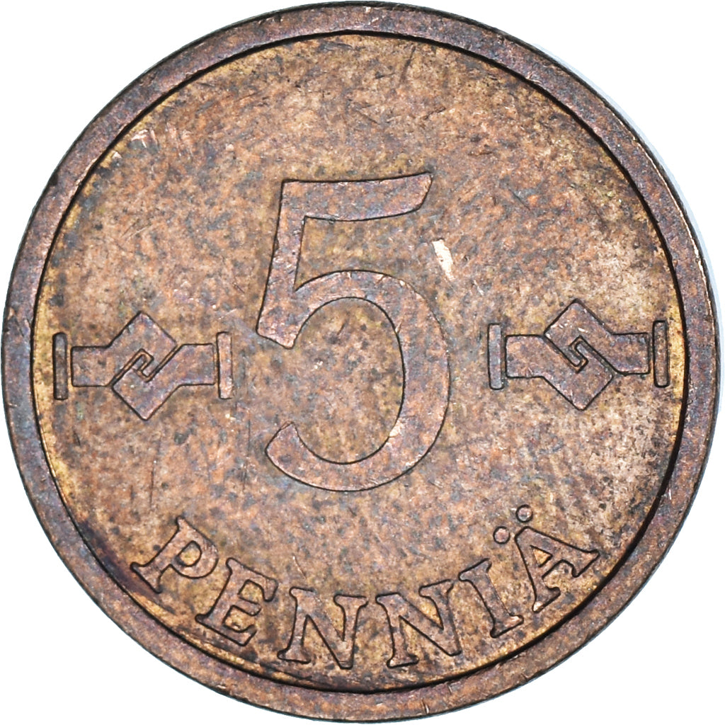 Moneta, Finlandia, 5 Pennia, 1975