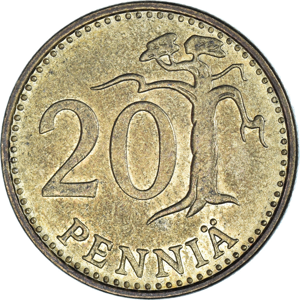 Coin, Finland, 20 Pennia, 1967