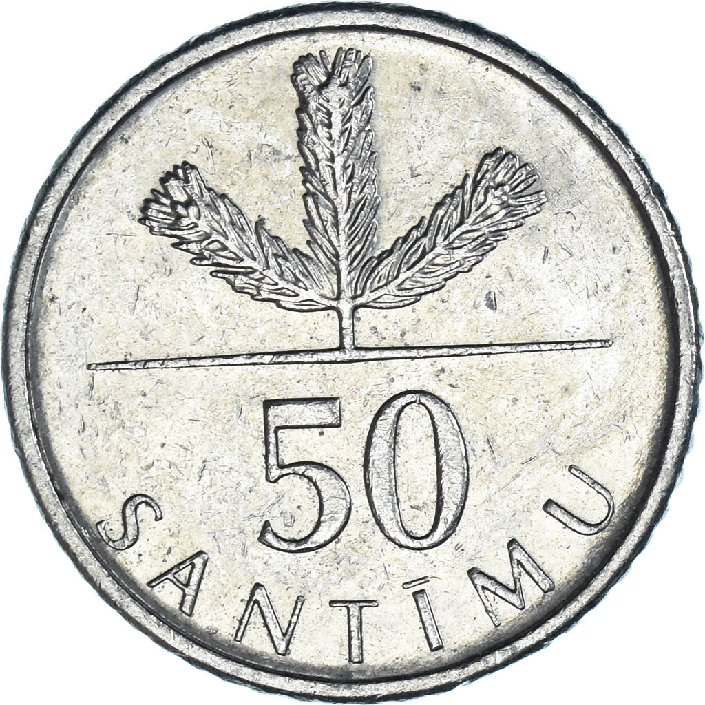 Moneda, Letonia, 50 Santimu, 2007