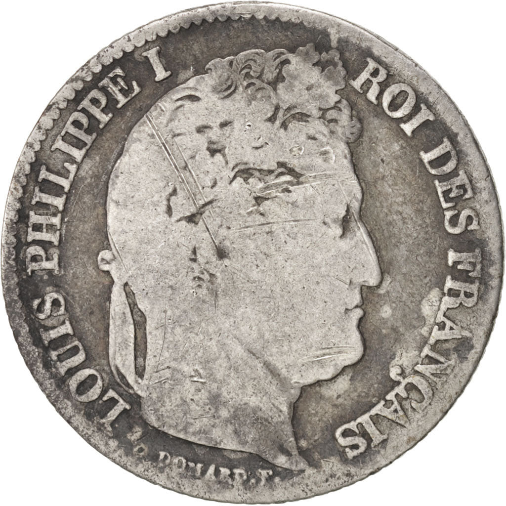 FRANCE, Louis-Philippe, Franc, 1837, Rouen, KM #748.2, VG(8-10), Silver,...
