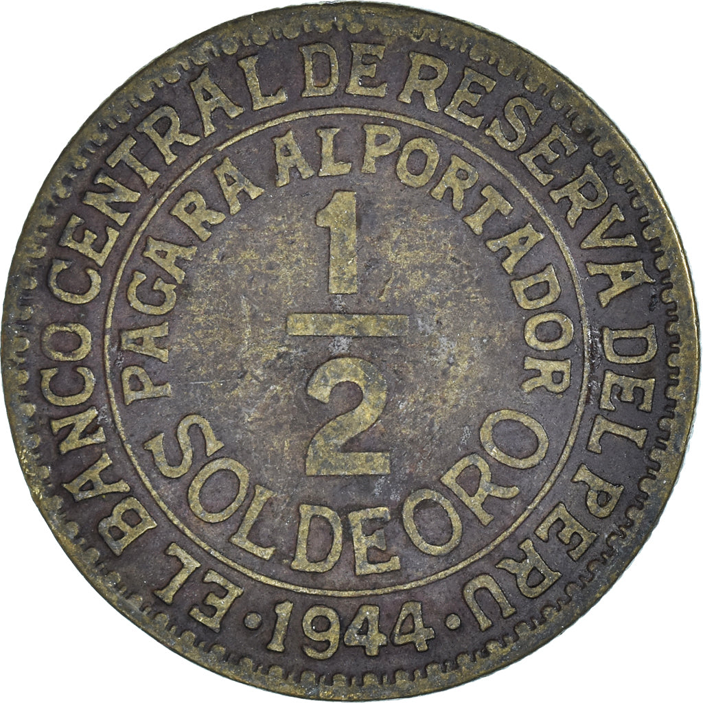 Moneta, Perù, 1/2 Sol, 1944