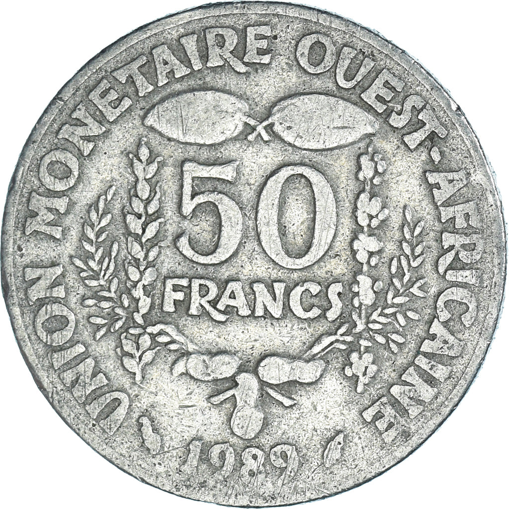 Moneta, Kraje Afryki Zachodniej, 50 Francs, 1989