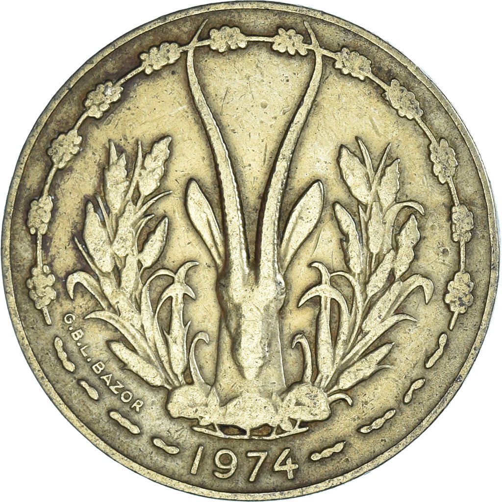Moeda, Estados da África Ocidental, 10 Francs, 1974