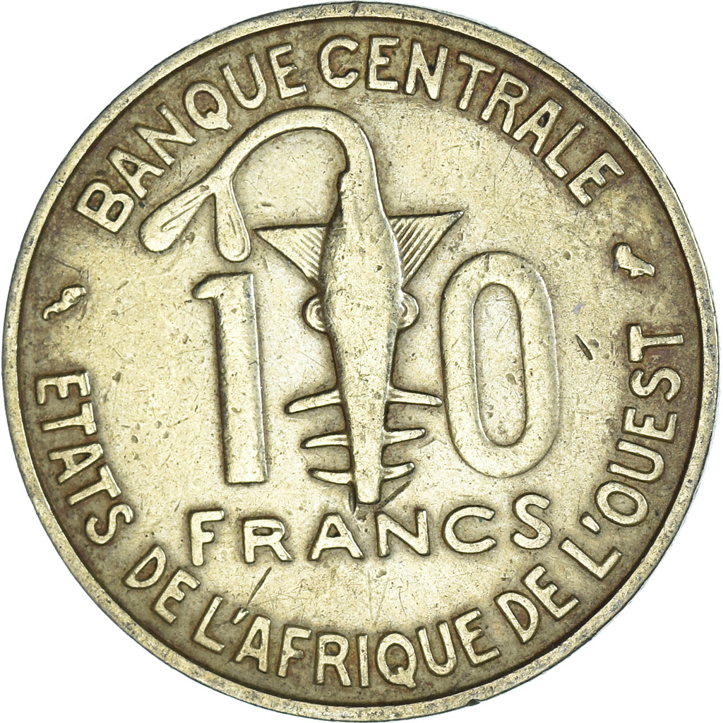 Moeda, Estados da África Ocidental, 10 Francs, 1974