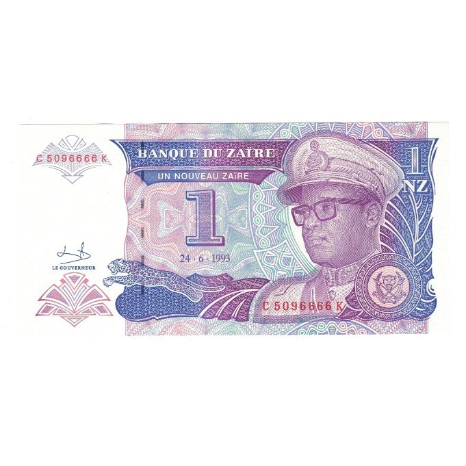Banknote, Zaire, 1 Nouveau Zaïre, 1993, 1993-06-24, KM:52a, UNC(65-70)