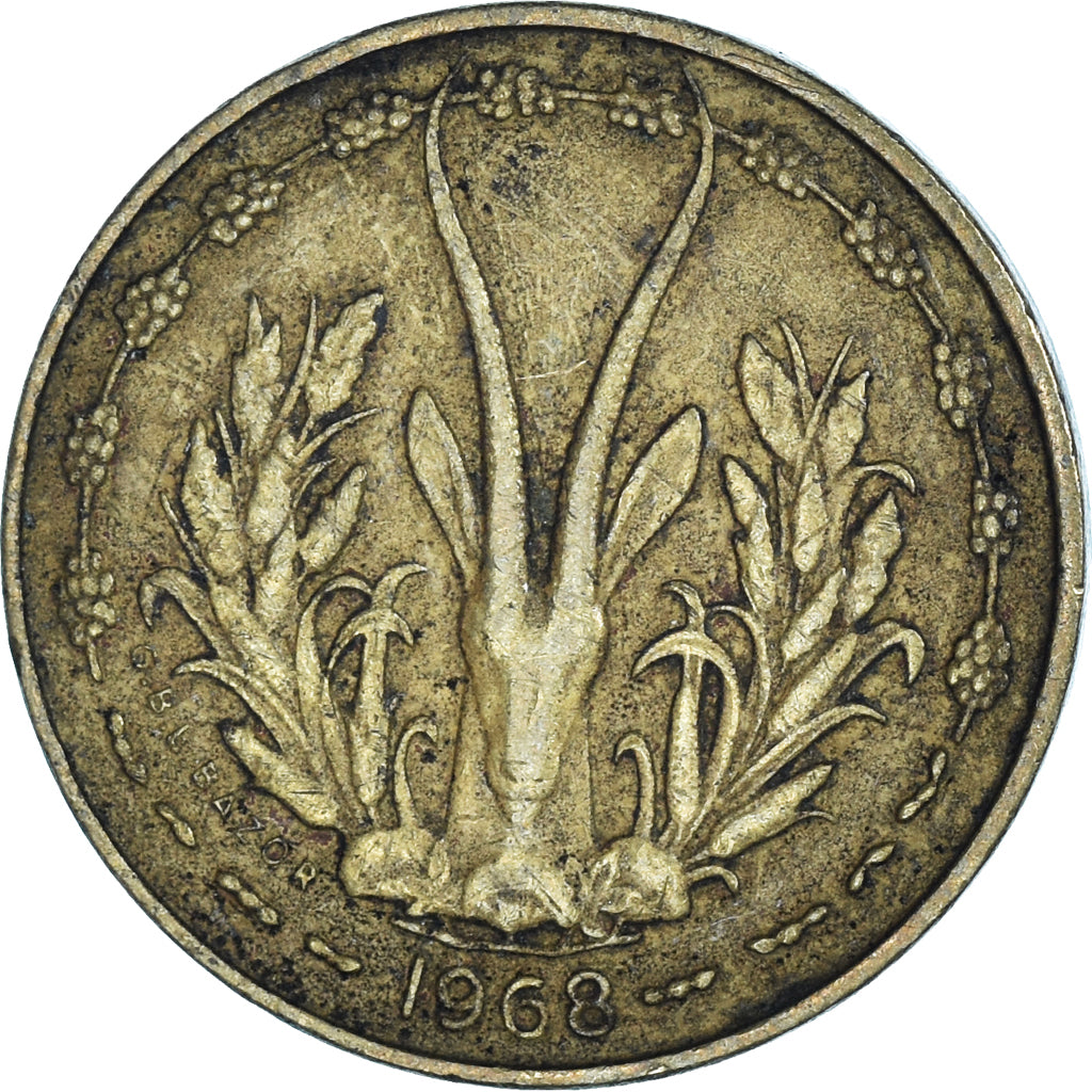 Moneda, Estados del África Occidental, 5 Francs, 1968