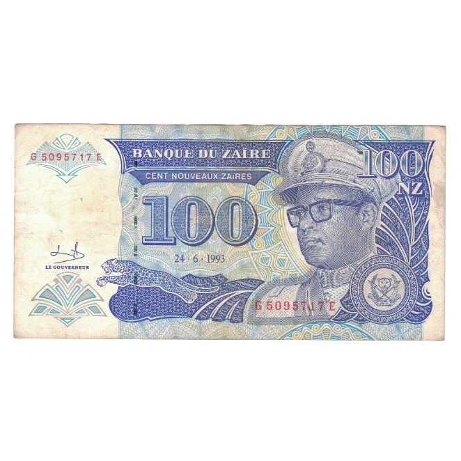 Banknote, Zaire, 100 Nouveaux Zaïres, 1993, 1993-06-24, KM:58a, EF(40-45)