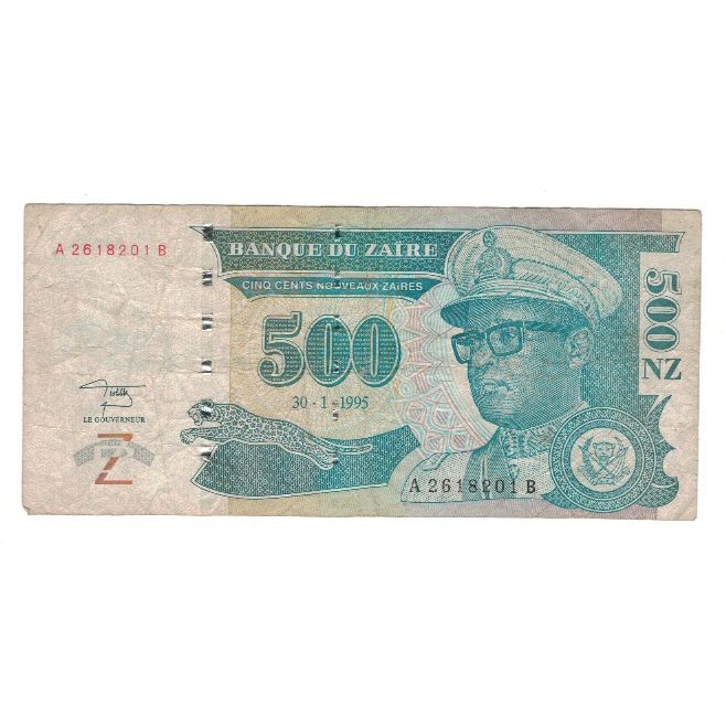 Billet, Zaïre, 500 Nouveaux Zaïres, 1995, 1995-01-30, KM:65a, TB+