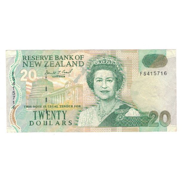 Banknote, New Zealand, 20 Dollars, KM:187a, EF(40-45)