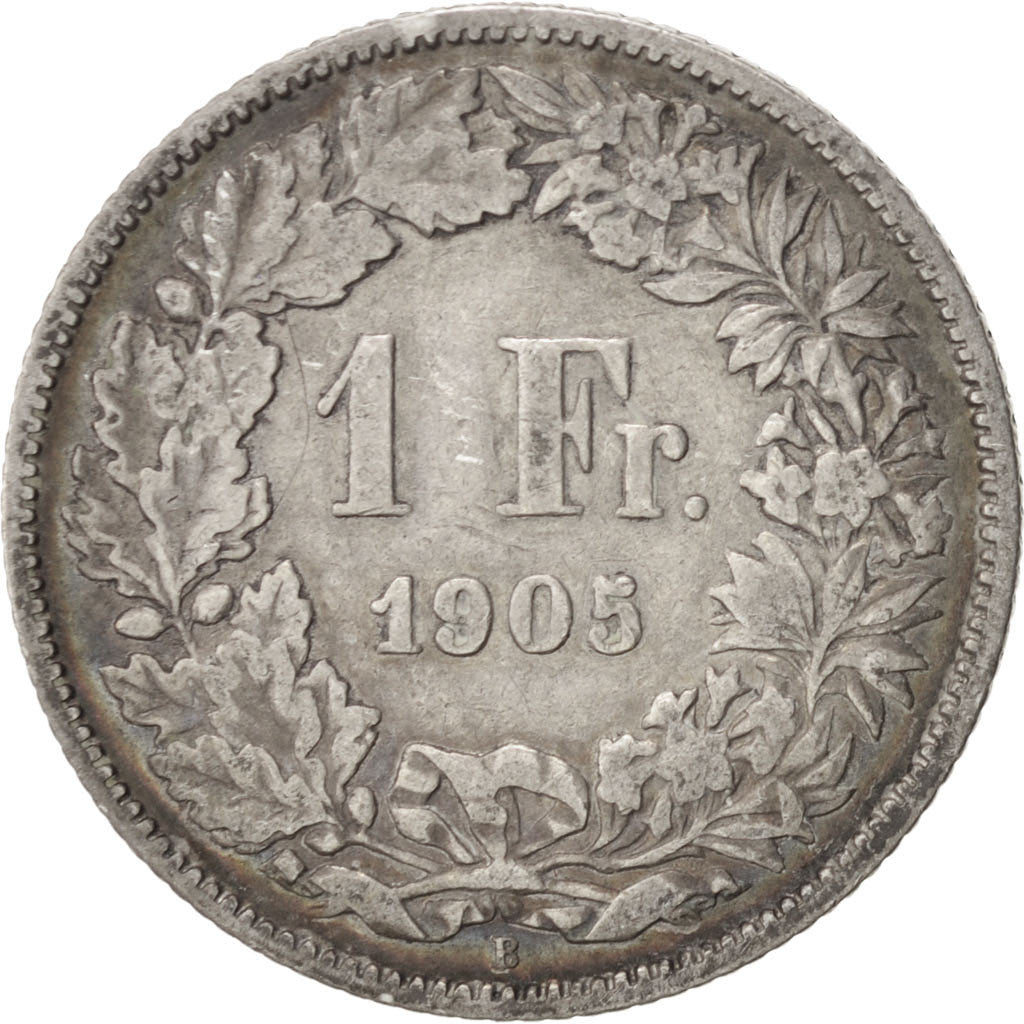 SWITZERLAND, Franc, 1905, Bern, KM #24, VF(30-35), Silver, 23.2, 4.90