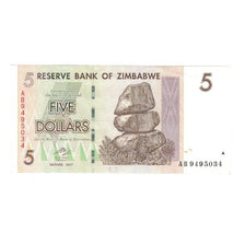 Billet, Zimbabwe, 5 Dollars, 2007, KM:66, NEUF