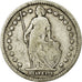 Coin, Switzerland, Franc, 1887, Bern, VF(20-25), Silver, KM:24