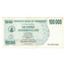 Billete, 100,000 Dollars, 2006, Zimbabue, 2006-08-01, KM:48b, MBC