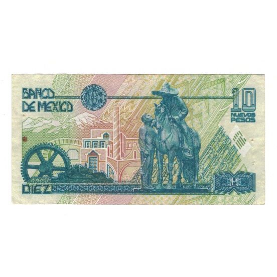 Billete, 10 Nuevos Pesos, 1992, México, 1992-12-10, KM:99, MBC