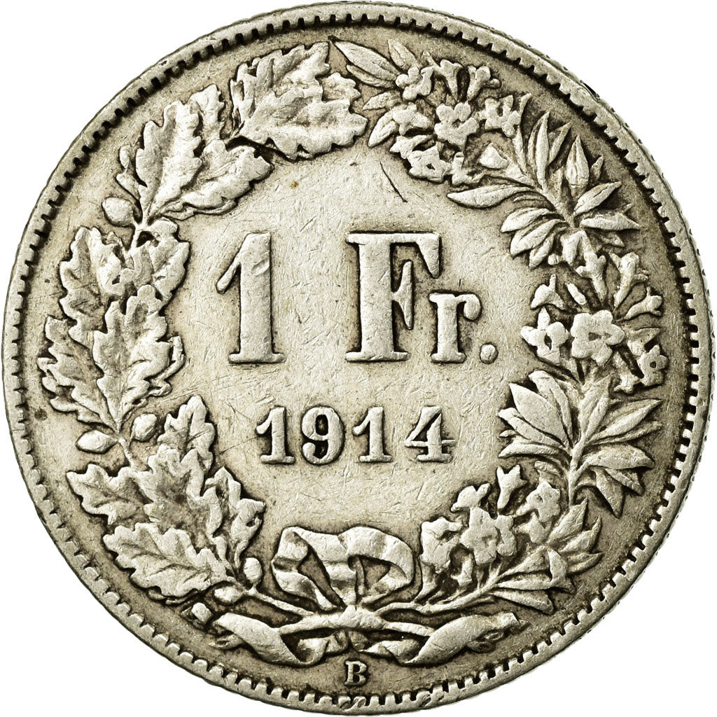 Coin, Switzerland, Franc, 1914, Bern, EF(40-45), Silver, KM:24