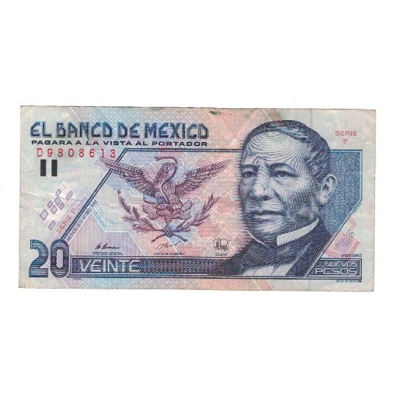 Banknote, Mexico, 20 Nuevos Pesos, 1992, 1992-12-10, KM:100, VF(30-35)