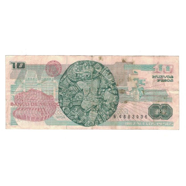 Banknote, Mexico, 10 Nuevos Pesos, 1992, 1992-07-31, KM:95, EF(40-45)