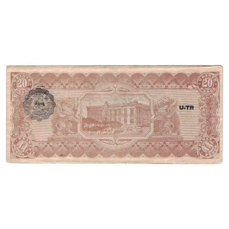 Banknote, Mexico - Revolutionary, 20 Pesos, 1914, 1914-02-10, KM:S537a