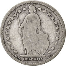 SWITZERLAND, Franc, 1877, Bern, KM #24, F(12-15), Silver, 23.2, 4.66