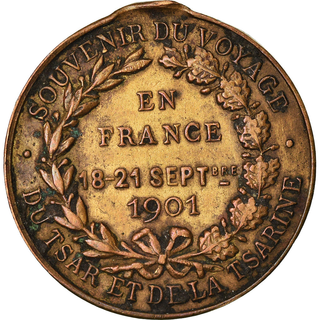 France, Médaille, Nicolas II, Voyage du Tsar et de la Tsarine en France, 1901