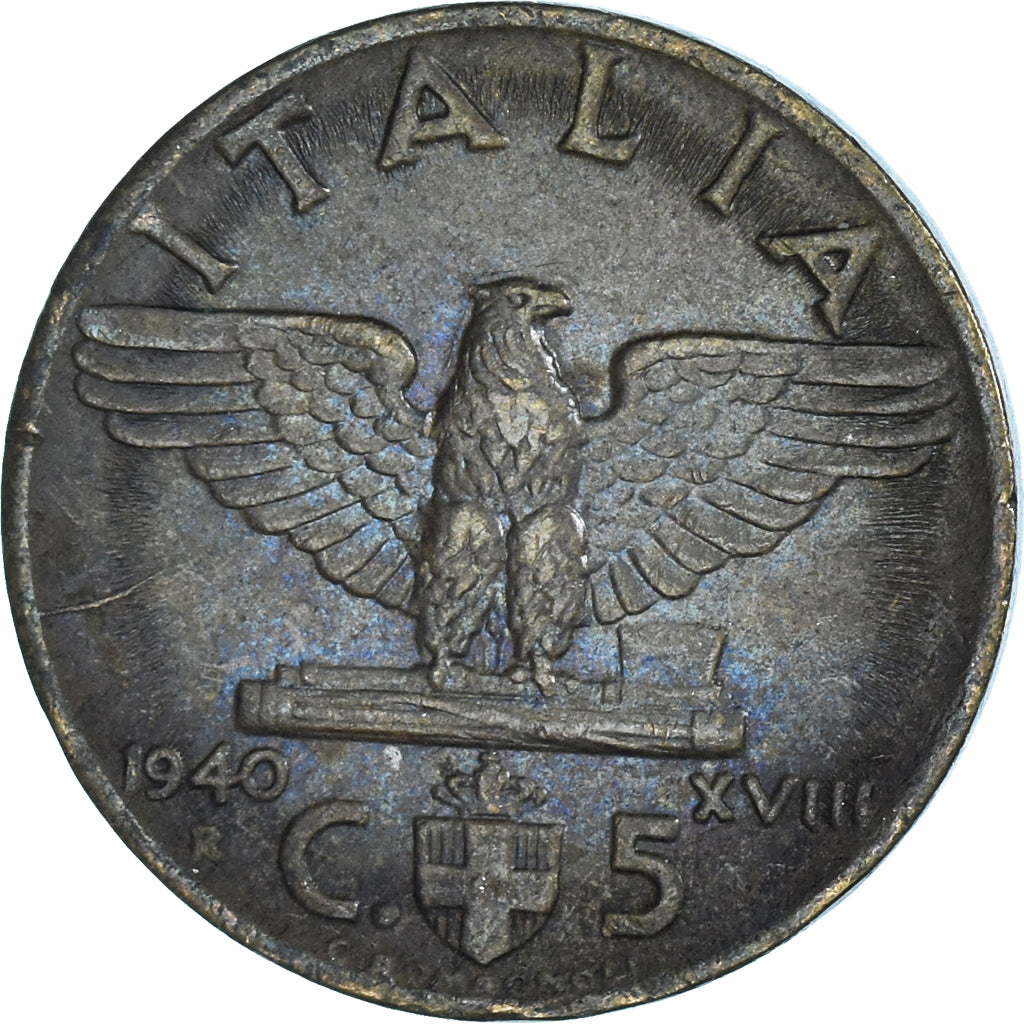 Moeda, Itália, 5 Centesimi, 1940