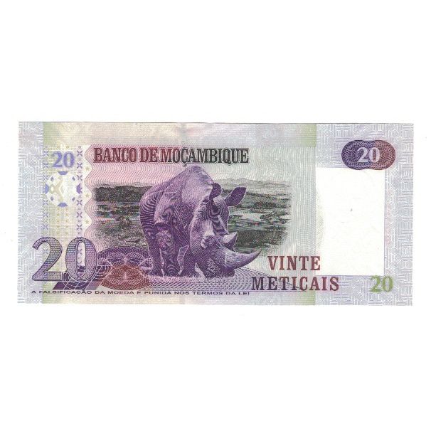 Banknote, Mozambique, 20 Meticas, 2006, 2006-06-16, KM:143a, UNC(65-70)