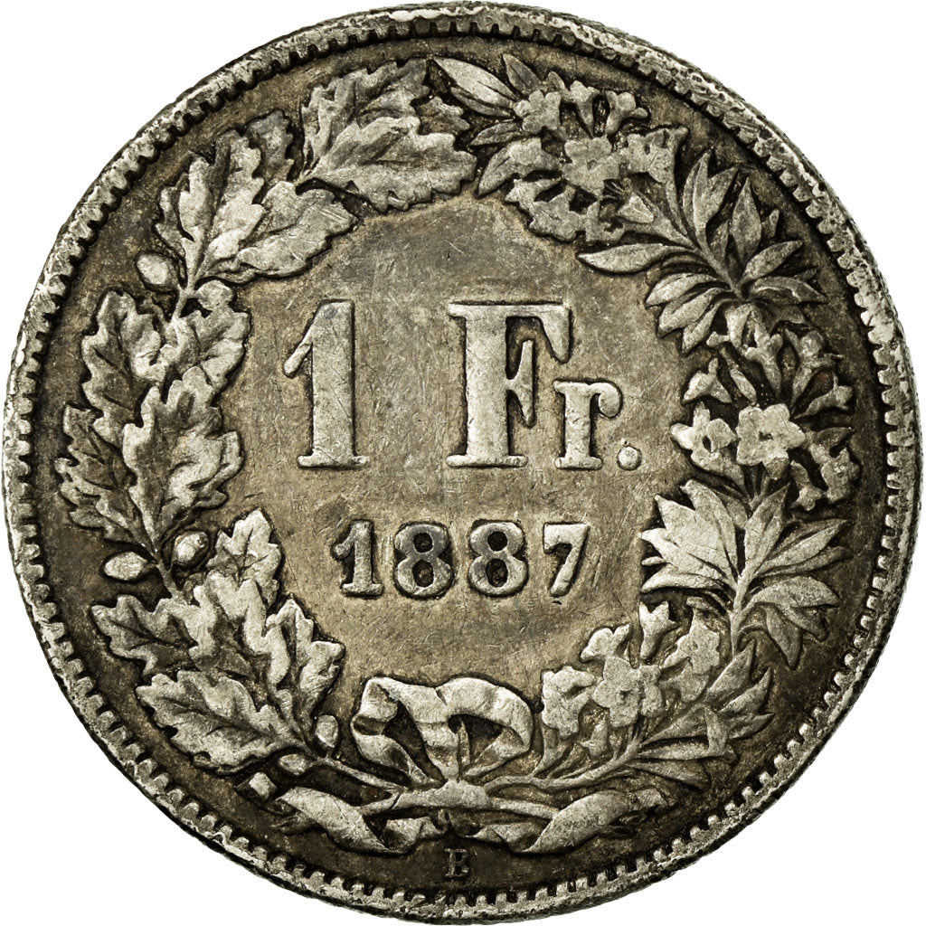 Coin, Switzerland, Franc, 1887, Bern, VF(30-35), Silver, KM:24