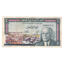 Banknote, Tunisia, 1 Dinar, 1965, 1965-06-01, KM:63a, EF(40-45)