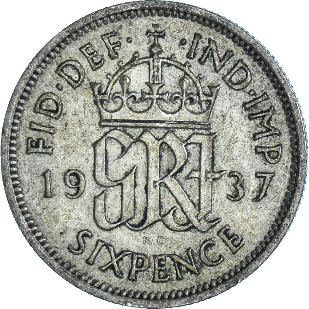 Münze, Großbritannien, 6 Pence, 1937