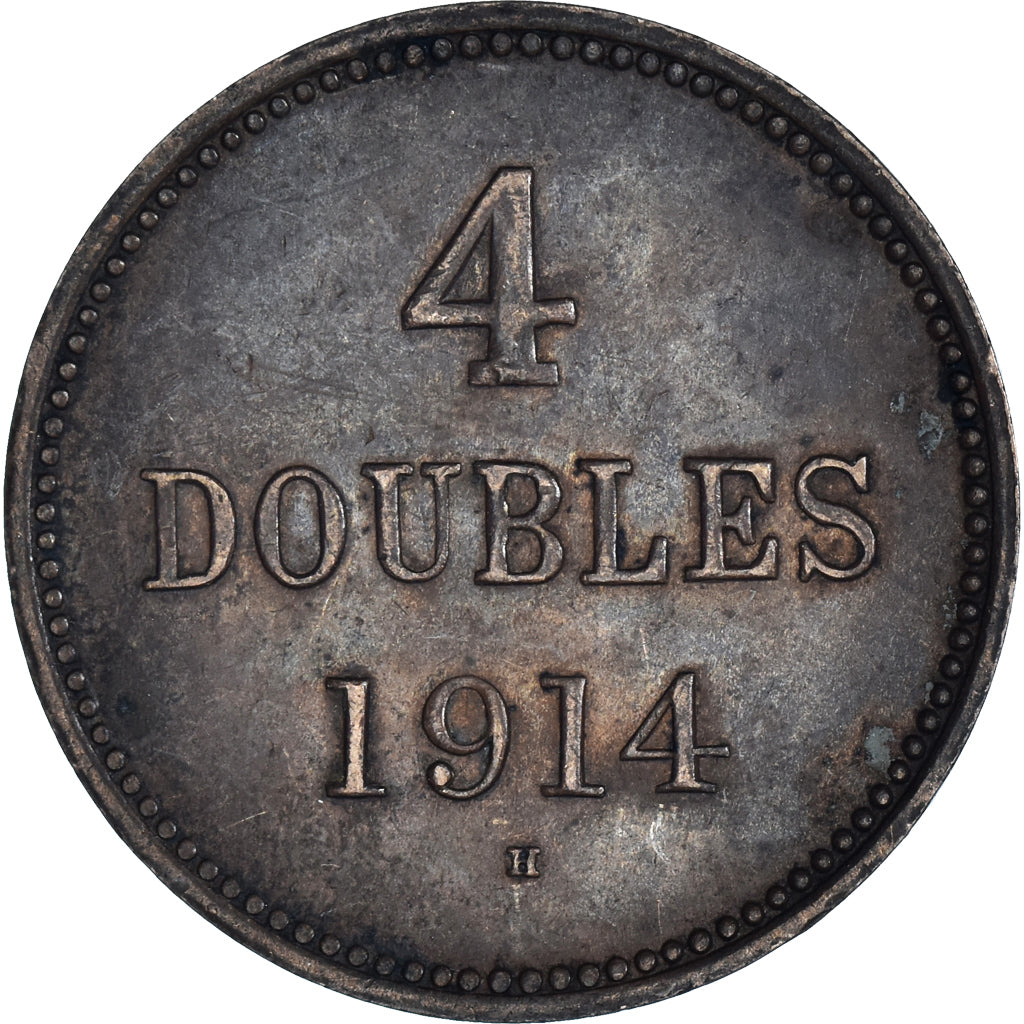 Coin, Guernsey, 4 Doubles, 1914