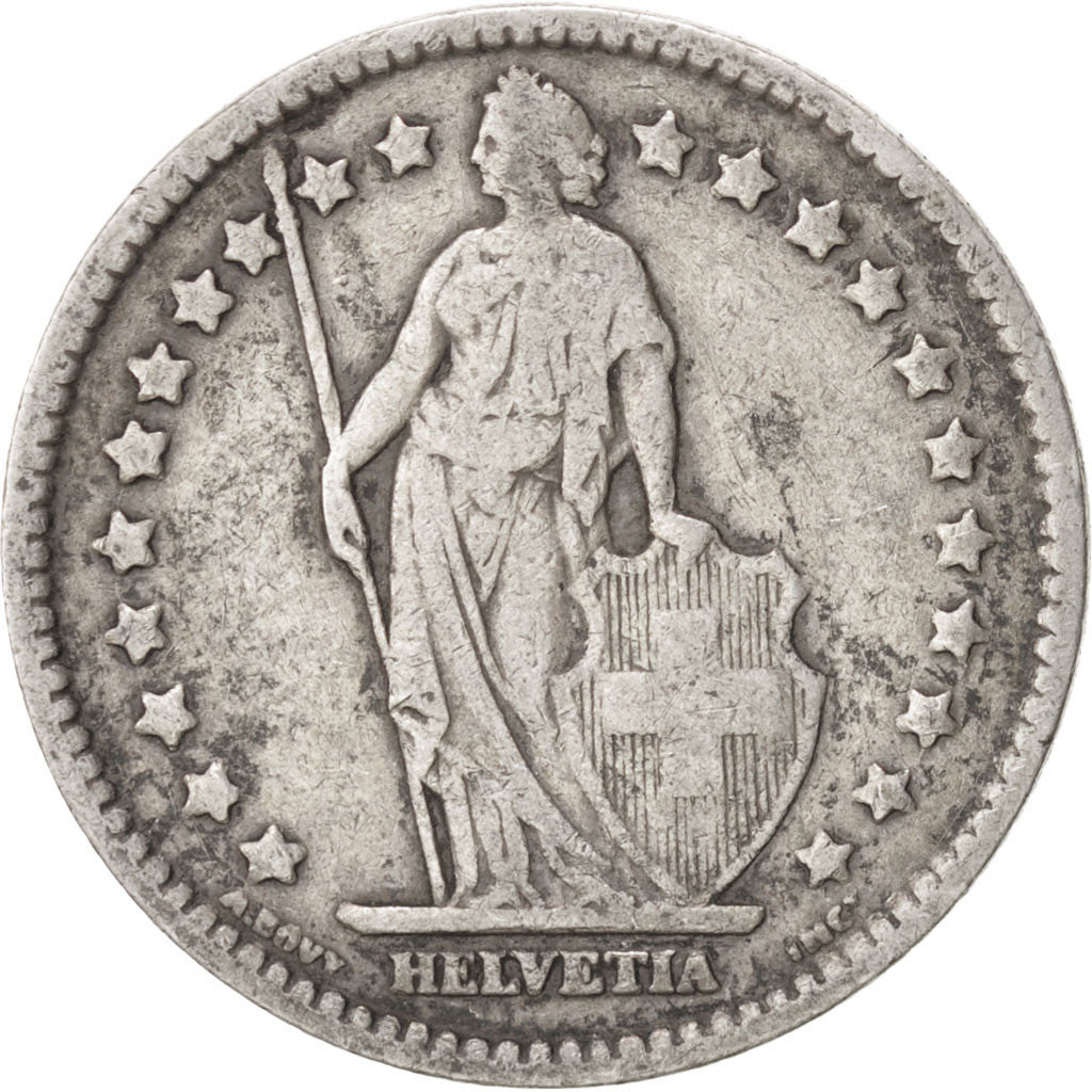 SWITZERLAND, Franc, 1914, Bern, KM #24, VF(30-35), Silver, 23.2, 4.89
