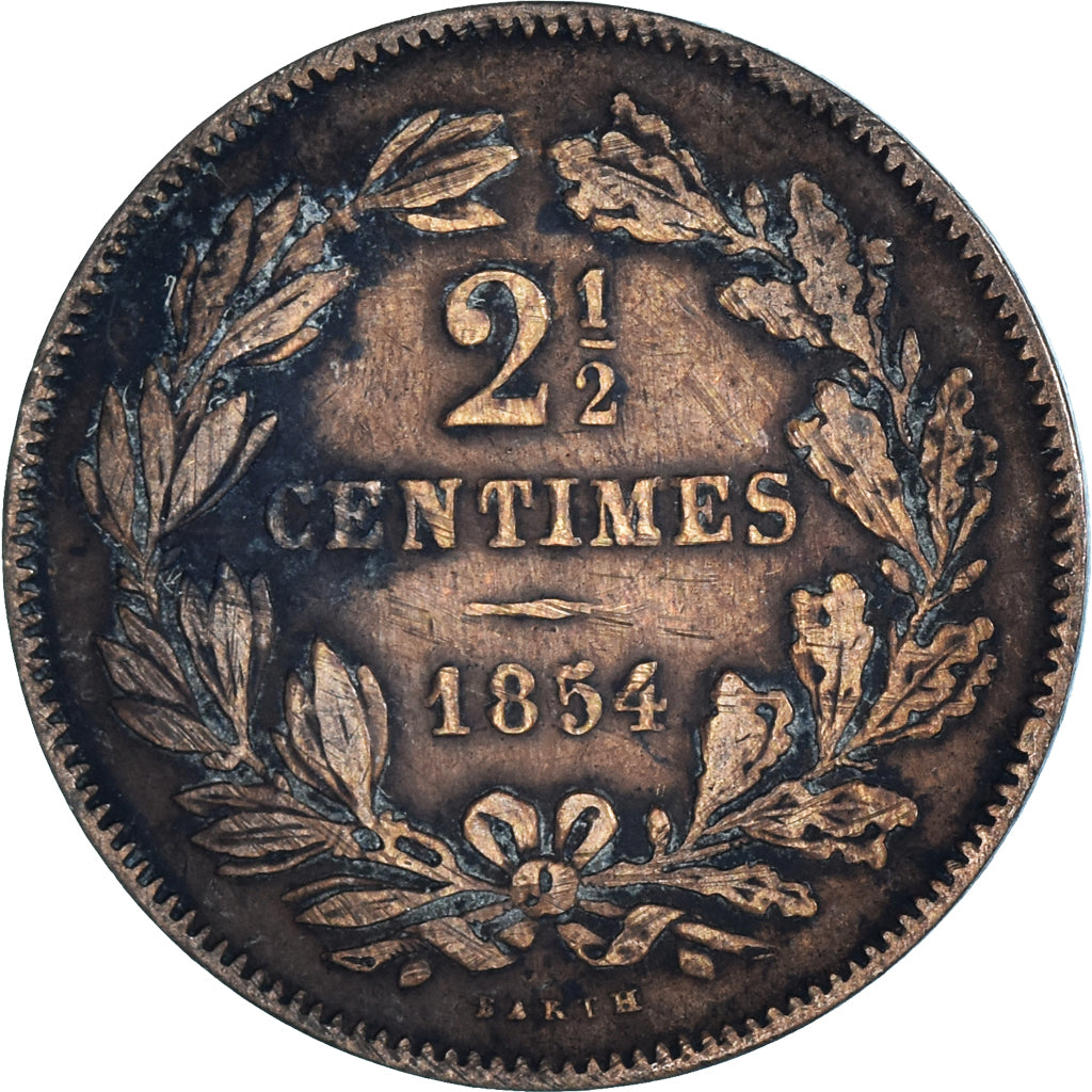 Moneda, Luxemburgo, 2-1/2 Centimes, 1854