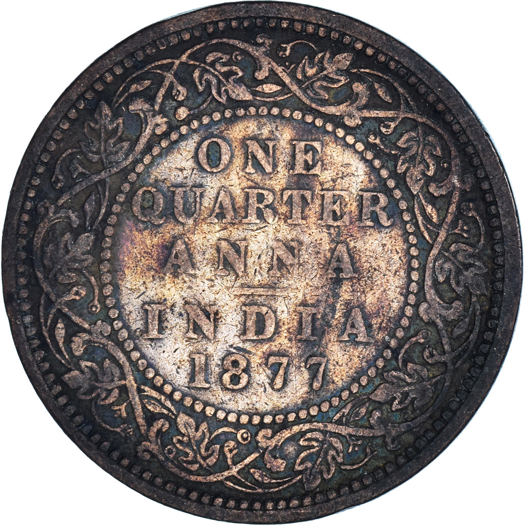 Moneda, India, 1/4 Anna, 1877