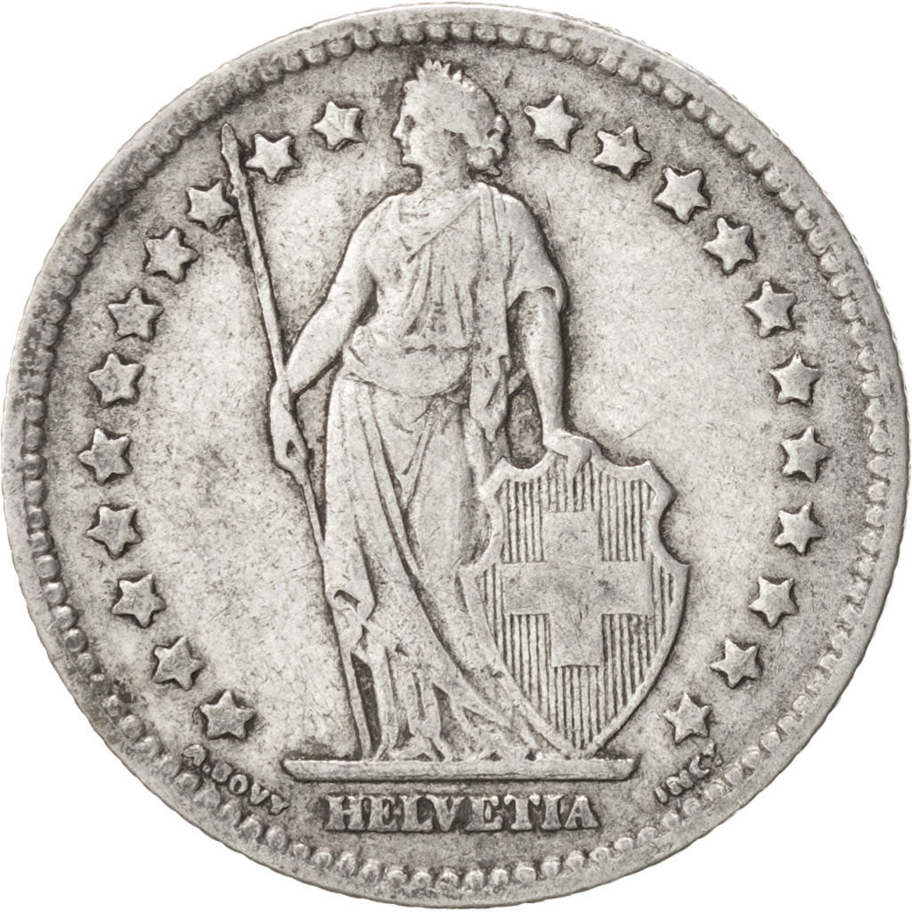 SWITZERLAND, Franc, 1905, Bern, KM #24, EF(40-45), Silver, 23.2, 4.93