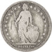 SWITZERLAND, Franc, 1877, Bern, KM #24, F(12-15), Silver, 23.2, 4.75