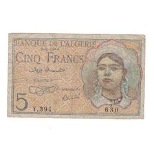 Banknote, Algeria, 5 Francs, 1944, 1944-02-08, KM:94a, VF(20-25)