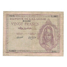 Banknote, Algeria, 20 Francs, 1944, 1944-11-29, KM:92b, VF(20-25)