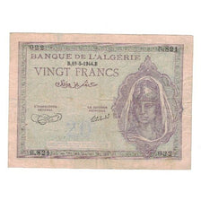 Banknote, Algeria, 20 Francs, 1944, 1944-05-19, KM:92a, VF(20-25)