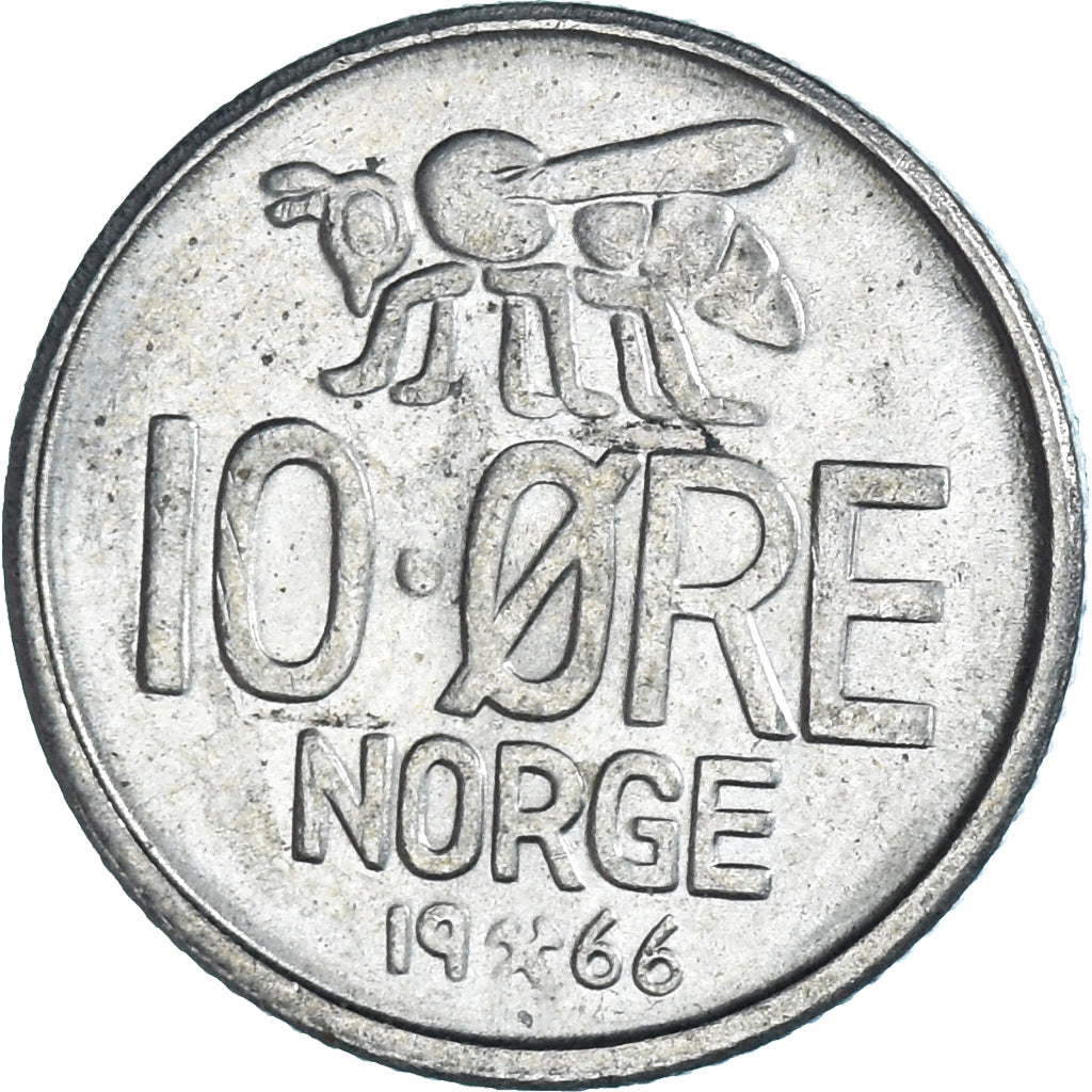 Moneta, Norwegia, 10 Öre, 1966