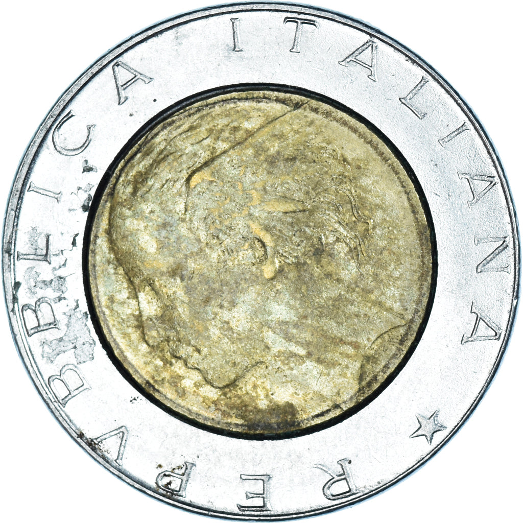 Coin, Italy, 500 Lire, 1989, EF(40-45), Bi-Metallic