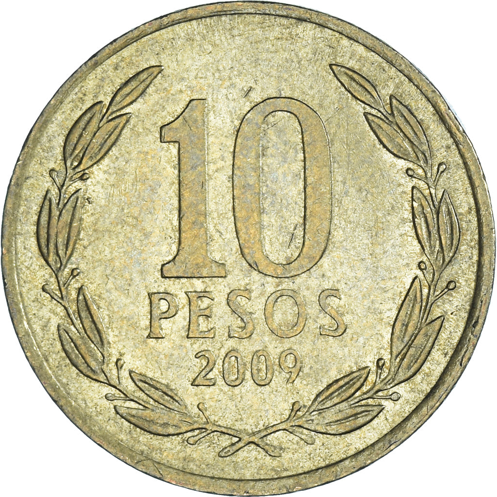 Moneda, Chile, 10 Pesos, 2009